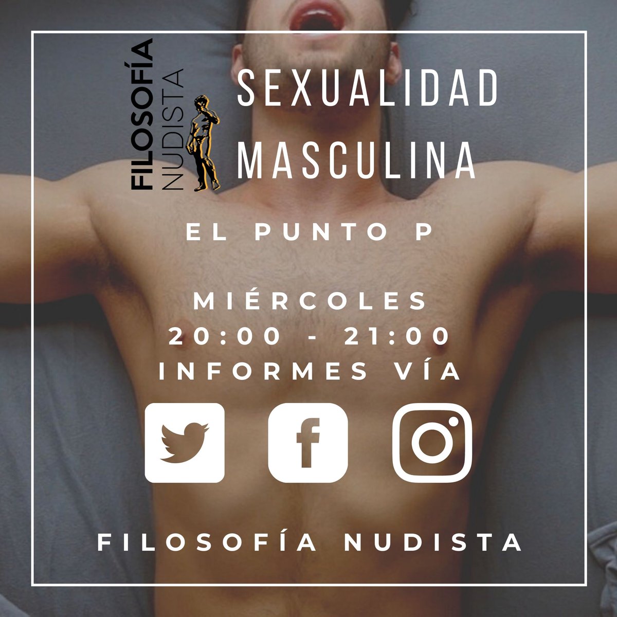 FilosofiaN_'s tweet photo. Como para cada viernes, les ofrecemos nuestro taller de #Sexualidad masculina con el tema Punto P. 
Aprendamos a experimentar y disfrutar el placer del cuerpo masculino.
Si quieres participar, escríbenos a nuestras redes sociales. https://t.co/K6rqNpZMxw