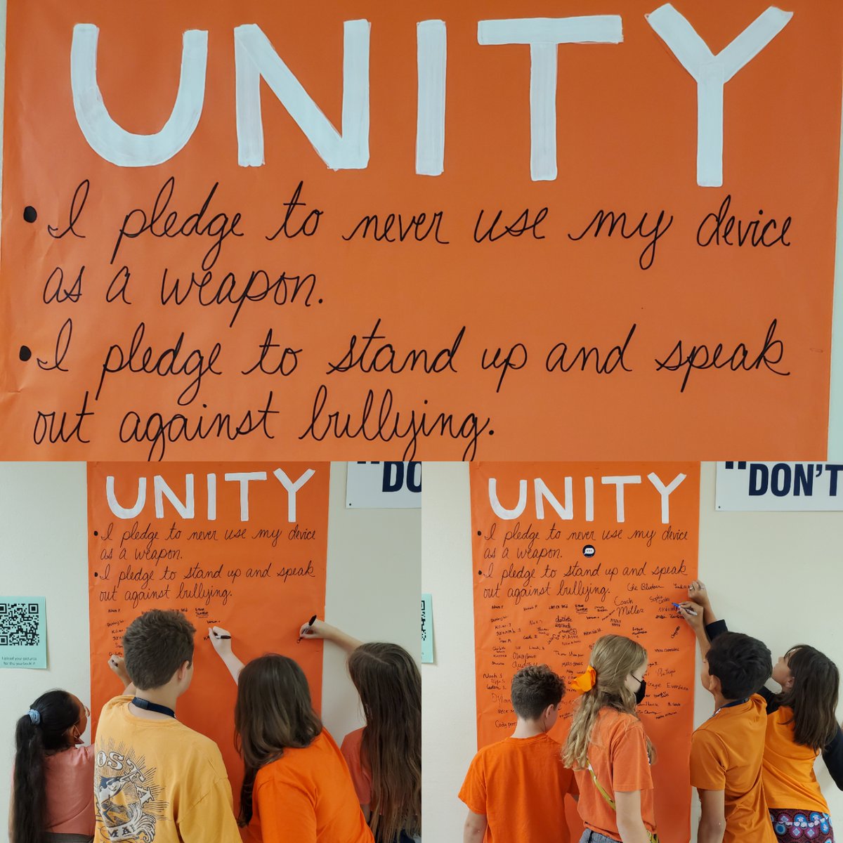 #SVMSYL classes &amp; 6th Grade Teachers signed the #UnityDay2021 &amp; <a href="/Davids_Legacy/">David's Legacy</a> Pledge. Thank you davidslegacy.org for the awesome stickers.
<a href="/PACER_NBPC/">NBPC</a> <a href="/Supt_comalisd/">Andrew</a> <a href="/SVMSCounseling/">SVMS Counseling</a> <a href="/svmustangpta/">Smithson Valley Middle School PTA</a> <a href="/cisdnews/">Comal ISD</a>
#BullyingPreventionMonth2021 
#NotTodayBullyNotToday
#bullying