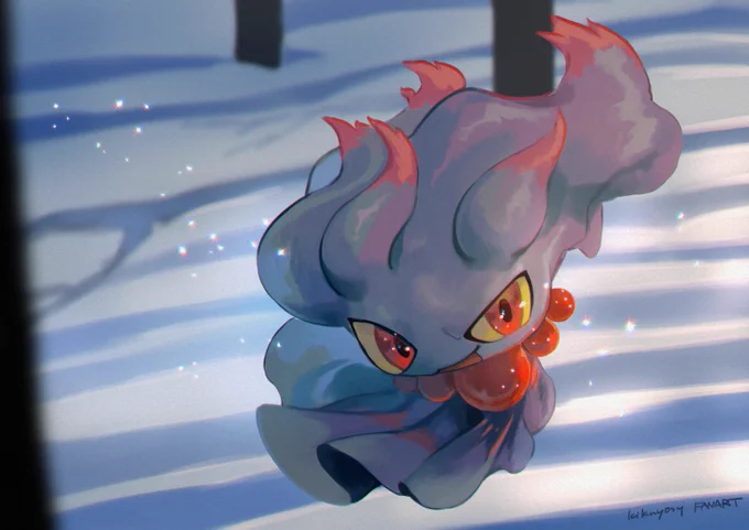 #ポケモントレーナー版深夜の真剣お絵描き60分一本勝負 ムウマ(1日遅れゴメン…) 
