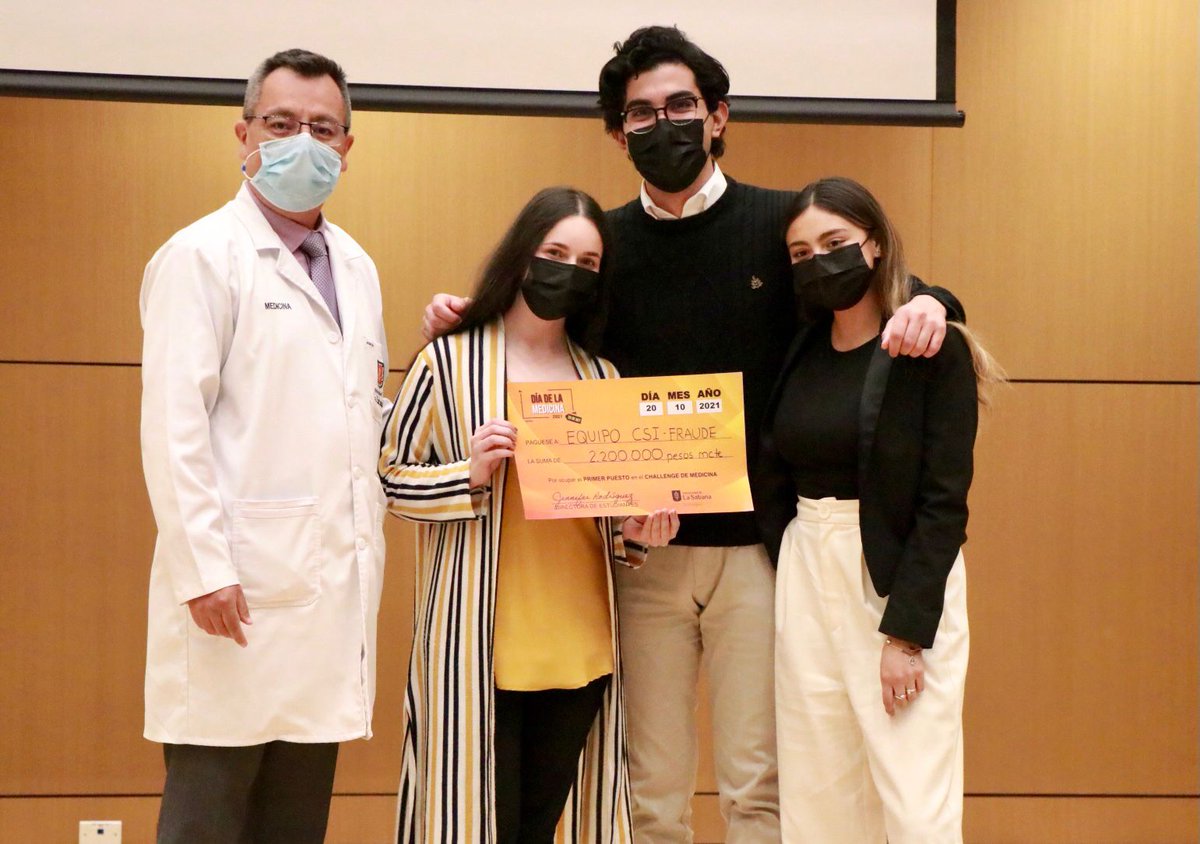 MedicinaSabana's tweet photo. Felicitamos a #CSIFraude a #TeamMotivaciónYEjemplo y a #Polaris por ser lo ganadores del challenge de medicina. Extendemos nuestras palabras de agradecimiento por ser partícipes de la celebración del #DiaDeLaMedicina2021. Muchas gracias 👏. https://t.co/Vj0GSwhNeR