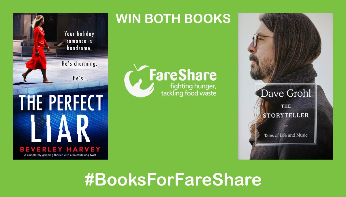 ataxiascot's tweet photo. #BooksForFareShare #competitions sponsored by @dotscotregistry

This week:

#ThePerfectLiar by @BevHarvey_ (@bookouture) &amp;
#TheStoryteller by #DaveGrohl @foofighters (@simonschusterUK).

Enter:

Follow @FareShareUK &amp; @BevHarvey_ (book donor).

RT &amp; tag 2 bookloving friends. https://t.co/nlRcXfXaHE
