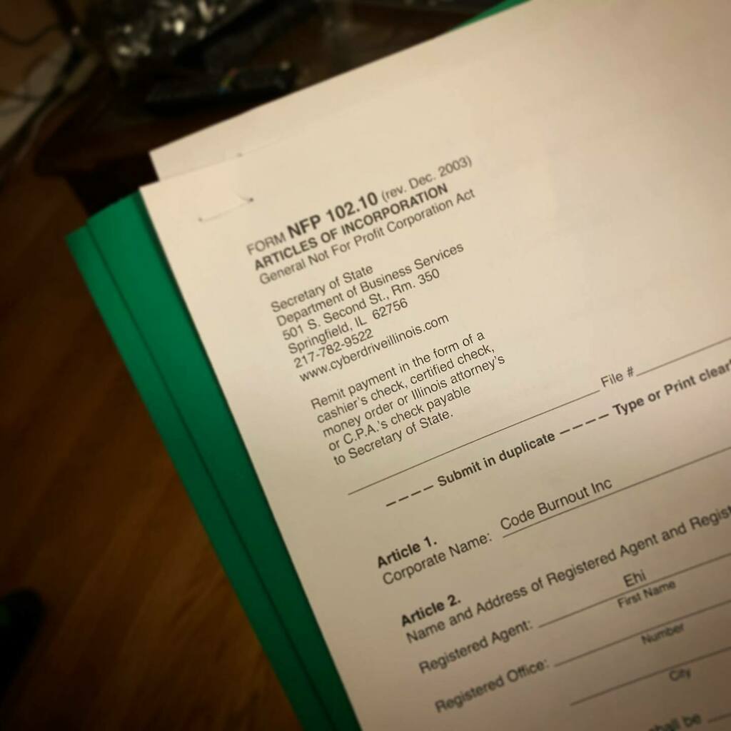 codeburnout's tweet image. Welp step one. I’ve been sitting on this for months. #nonprofit #nota501c3