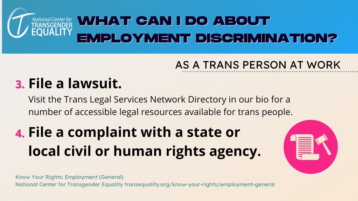 TransEquality's tweet photo. #KnowYourRights #TransAtWork https://t.co/3aQU2hfsRb