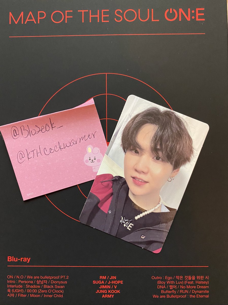 BluSeok_'s tweet photo. BTS WTT MOTS ON:E Blu-ray pc

Have: Yoongi

Want: Taehyung or Jungkook Equivalent

📍USA

WW: 🚫

Please dm if you want to trade. Past trade proofs in pinned.

@BTSTradingPC @kpoptradeusa @BTS__TRADING @btstradebot @photocard_kpop @pctradeusa https://t.co/PsbYhqYyWE