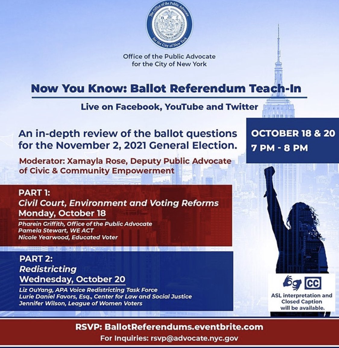 NANYouthHuddle's tweet photo. Voters, are you ready for part 2 w/ New York Public Advocate’s Office around the 5 proposals on your ballot for this 11/2 General Election? Join us right now for a review online at https://t.co/ZpiUj4xPYw. 

#HuddleUpForChange https://t.co/NKre8ngM8Q