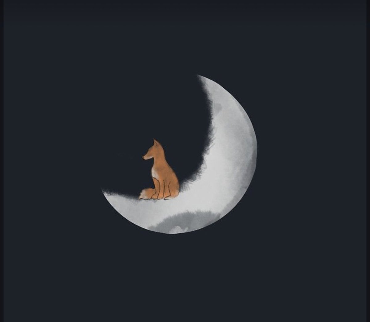 Night tail 2. Лиса Луна. Лис на Луне. Лис на фоне Луны. Лиса Минимализм.