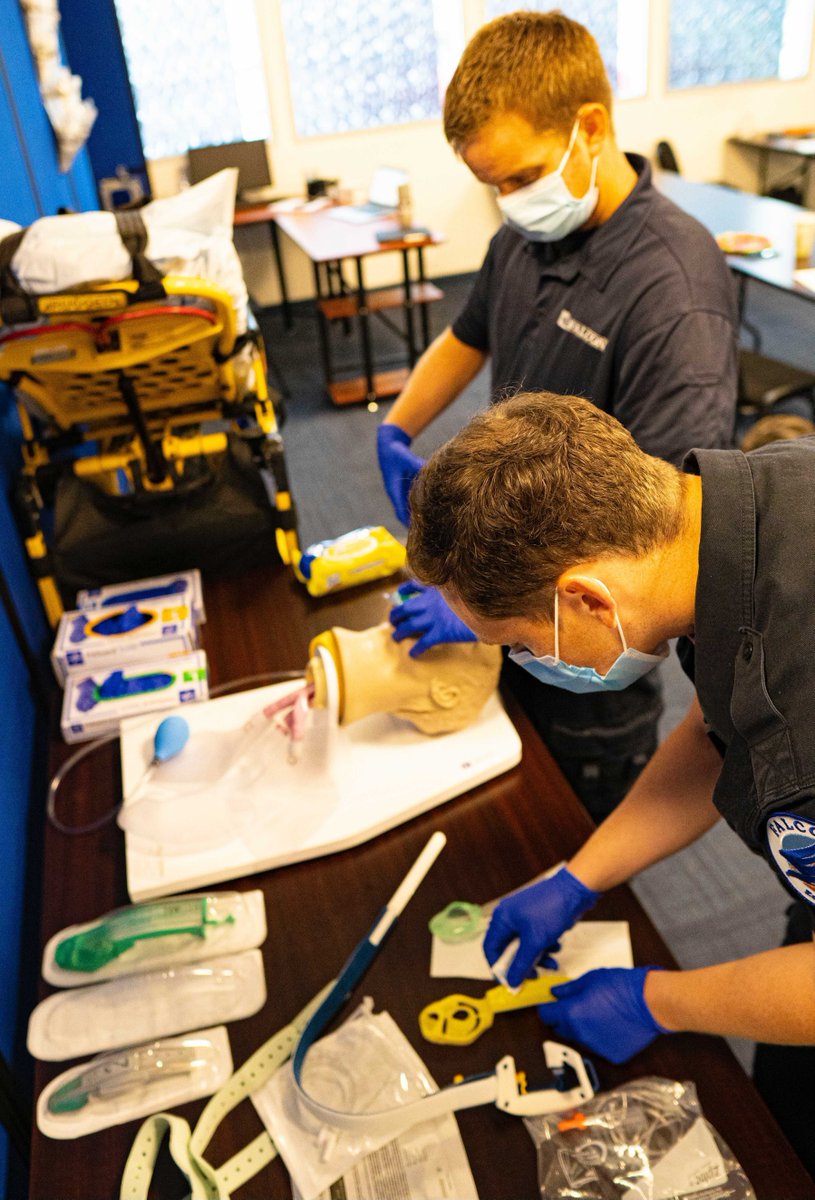 FalconAmbulance's tweet photo. Successful LMA training today! Very proud of our EMTs for learning some new skills to provide enhanced patient care.

#training #ems #flywithfalcon #patientcare #ambulance #bayarea https://t.co/l1HAvH4SKb