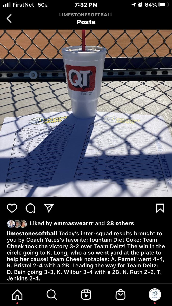 Inter-squad results on Instagram!