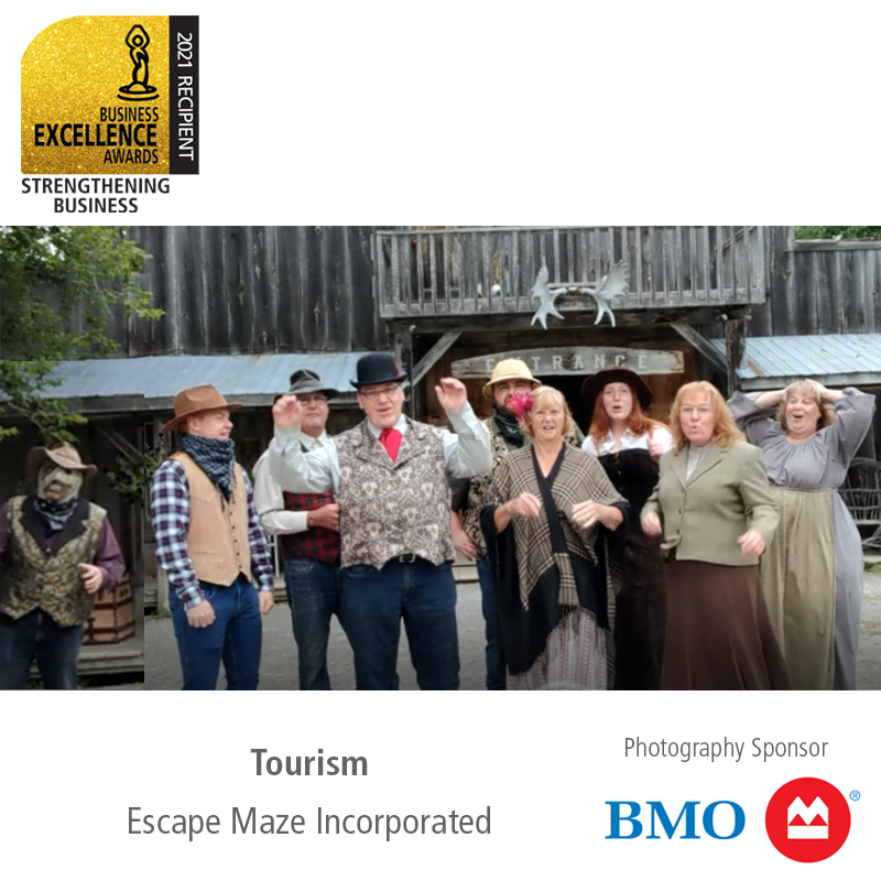The recipient of the Tourism award is  <a href="/EscapeMaze/">Escape Maze</a> 

Thank you to category sponsor <a href="/OntarioLottery/">OLG (Inactive)</a> 
#excellenceptbo #teamptbo #strengtheningbusiness #strengtheningcommunity