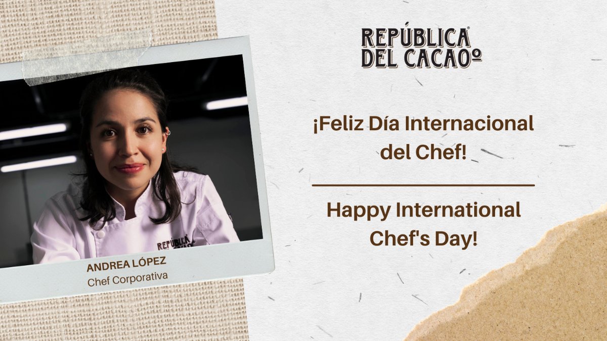 ¡Feliz #DiaInternacionalDelChef! Celebramos este día tan especial, presentando a nuestra Chef Corporativa Andrea López. "La pastelería y la chocolatería han pasado de ser mi profesión para convertirse en mi pasión y mi día a día. Es el medio por el cual puedo expresarme."