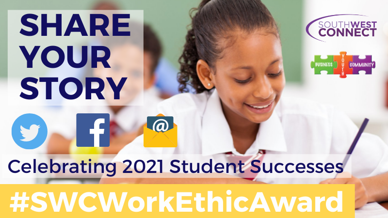 SthWestConnect's tweet photo. The 2021 SWC Certificate of Achievement for Outstanding Work Ethic Award (&amp; gift card prize) is coming soon! 🏆🌟👍 #SWCWorkEthicAward https://t.co/lK4u1inY1d