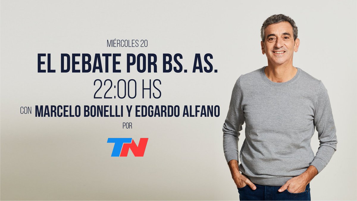 A las 22hs <a href="/RandazzoF/">Florencio Randazzo</a> va a estar debatiendo con <a href="/vtolosapaz/">Victoria Tolosa Paz</a>, <a href="/CynthiaHotton/">Cynthia Hotton</a>, <a href="/jlespert/">José Luis Espert</a>, <a href="/NicolasdelCano/">Nicolas del Caño</a> y 
<a href="/diegosantilli/">Diego Santilli</a> en #DebateBuenosAires por <a href="/todonoticias/">TN - Todo Noticias</a>. 
#RandazzoVaConVos