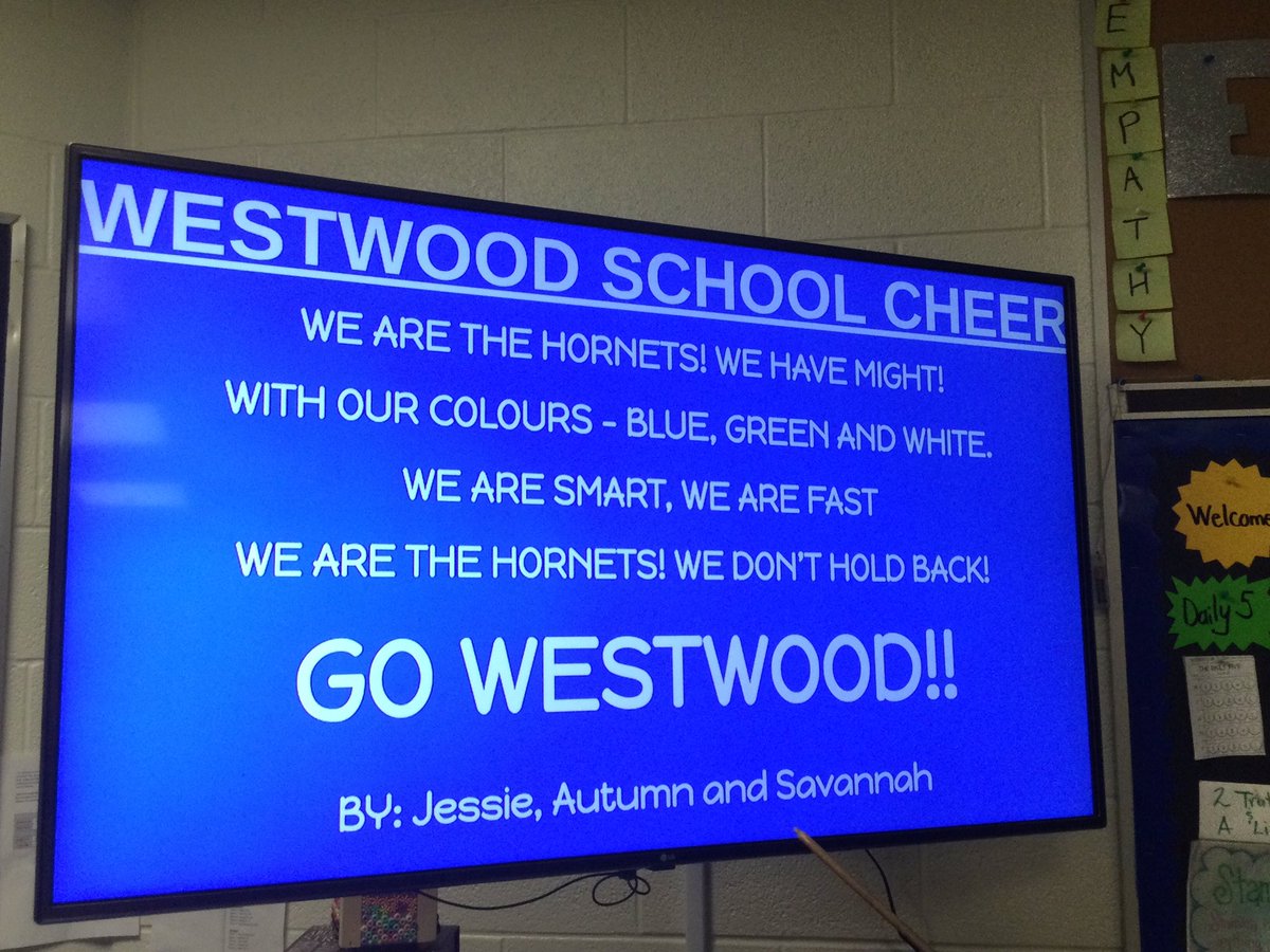 waltonsclass's tweet photo. Spirit Day @WestwoodUGDSB @ugdsb was a success! Thanks to a group of students for organizing theme days to celebrate throughout the year! @waltonsclass created a Westwood cheer chosen by student group! Check out the Westwood cheer. #ssvoice #schoolspirit @UGDSB_SHSM https://t.co/1he8c8dQ6B