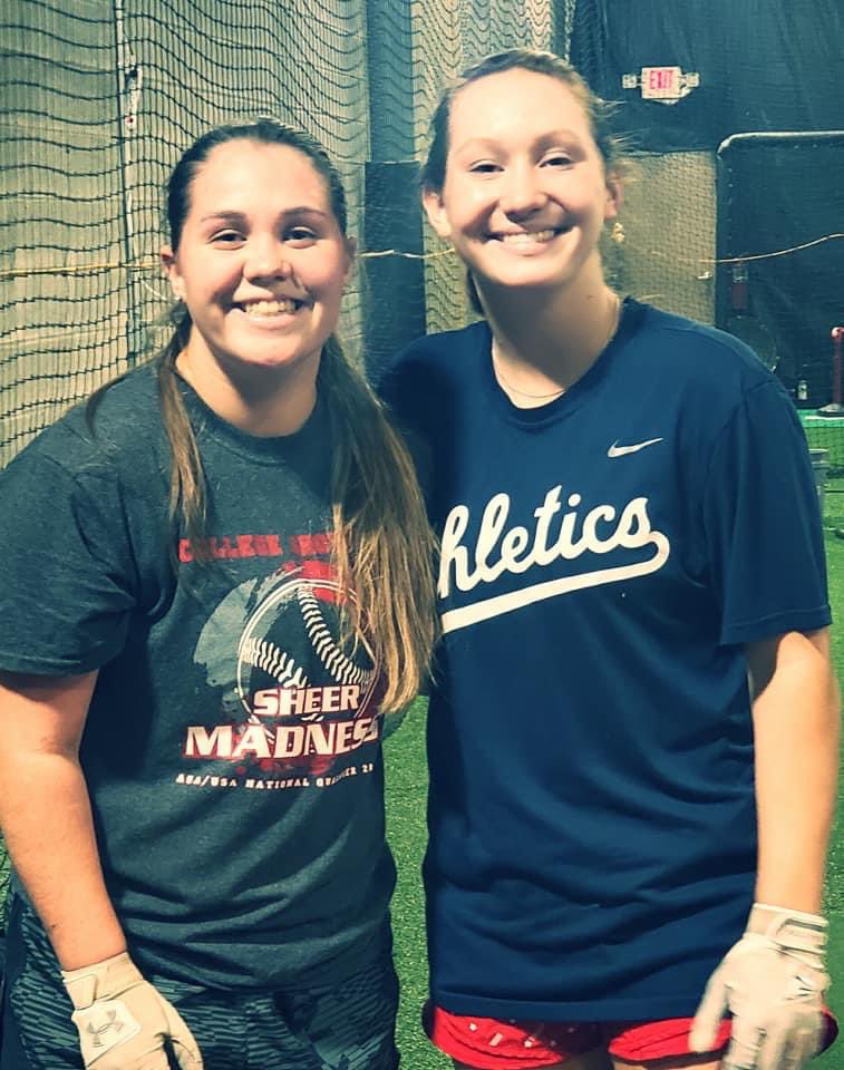 OhioStorm06's tweet photo. Teammates @KyndallSpicer and @AddisonC2024 getting better at hitting lessons. Offense leaders last week, hard work always pays off. https://t.co/7r4D8T2Yek