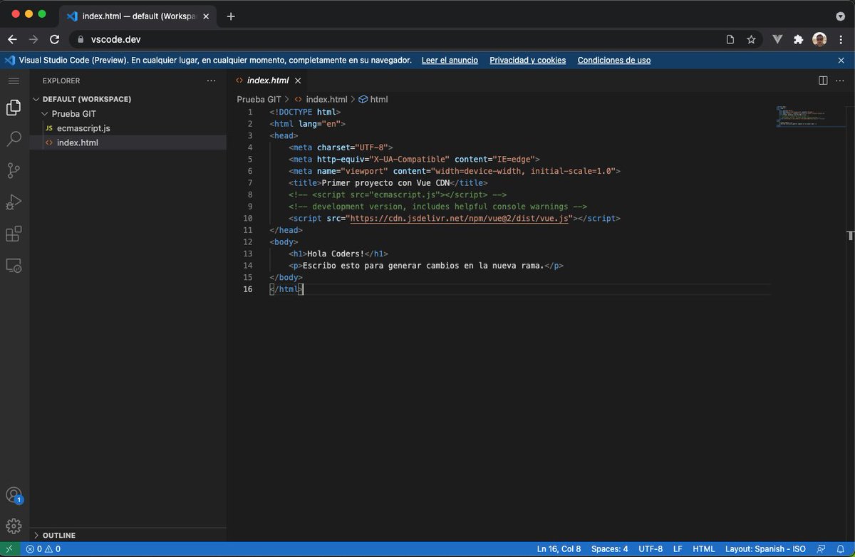mobilepadawan's tweet image. Ya puedes utilizar VS Code desde el web browser.
El #IDE de #Microsoft funciona en una pestaña del navegador. Puedes abrir y guardar un proyecto desde tu computadora como también remoto, y hasta hace push en Github.
A pasitos 👣del ecosistema PWA. 💓