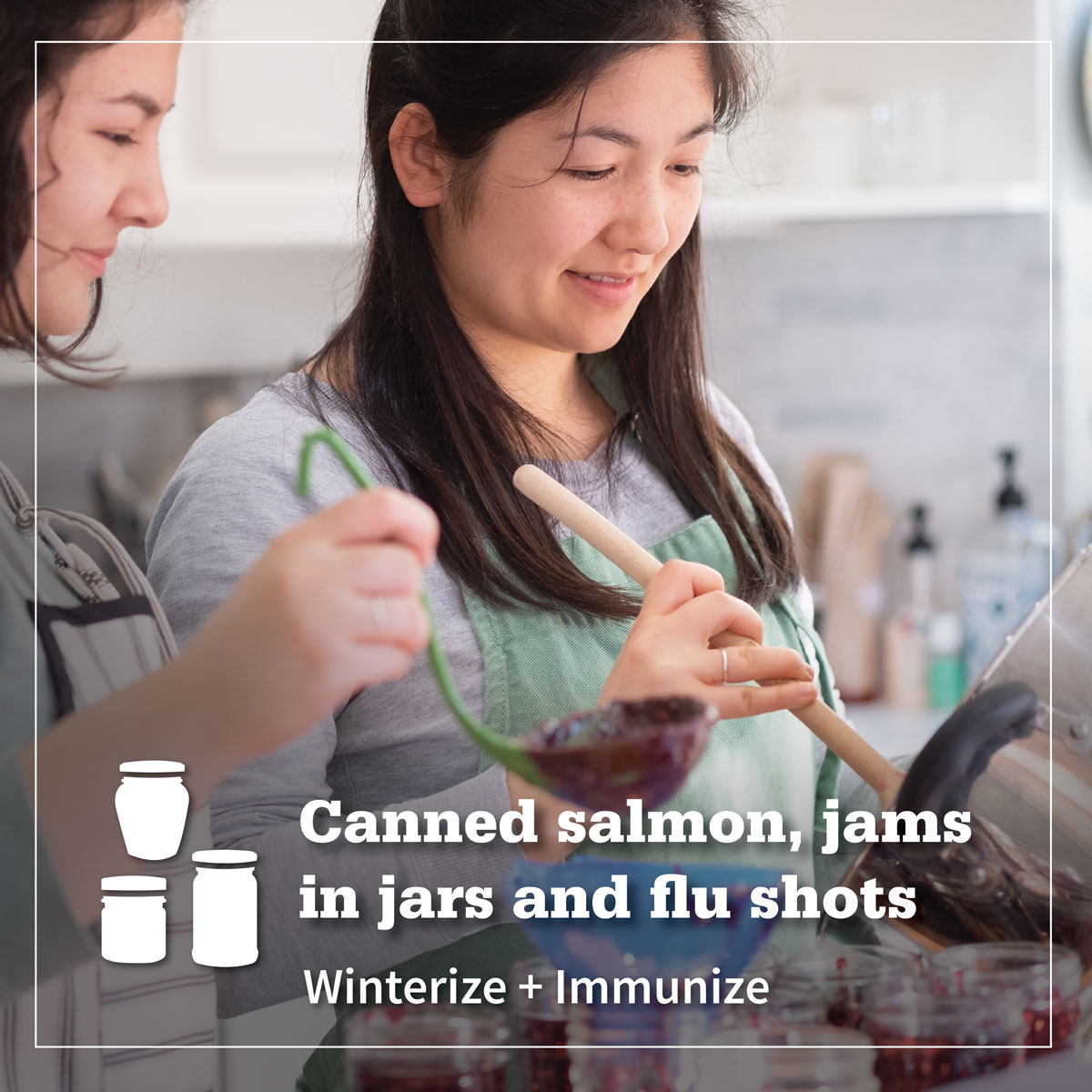 Alaska_DOH's tweet image. Winterize + Immunize. Fall is when #Alaskans stock their freezers &amp;amp; pantries for winter. It’s also the best time to get a flu shot, to strengthen your immune system before flu begins circulating. Get yours this week to protect yourself &amp;amp; those around you. flu.alaska.gov