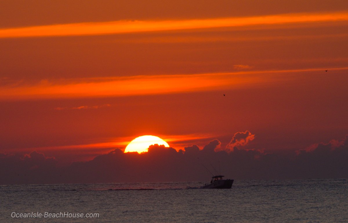 OIB_Beach_House's tweet photo. Fishing boat at sunrise.   #OIB #OceanIsleBeach #Sunrise #FishingLife https://t.co/HmPEXpZjUX