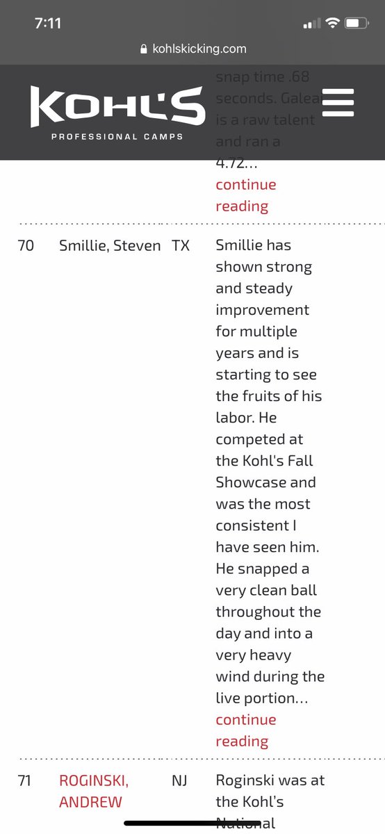 I am excited to say I am now ranked as a 4.5⭐️ and #70 overall in the country by <a href="/KohlsSnapping/">Kohl's Snapping Camps</a>. <a href="/Coach_Casper/">Coach Casey Casper</a> @CoachSidders <a href="/PlanoFootball/">Plano Football</a> <a href="/Dan_Gonzalez16/">Dan Gonzalez</a>