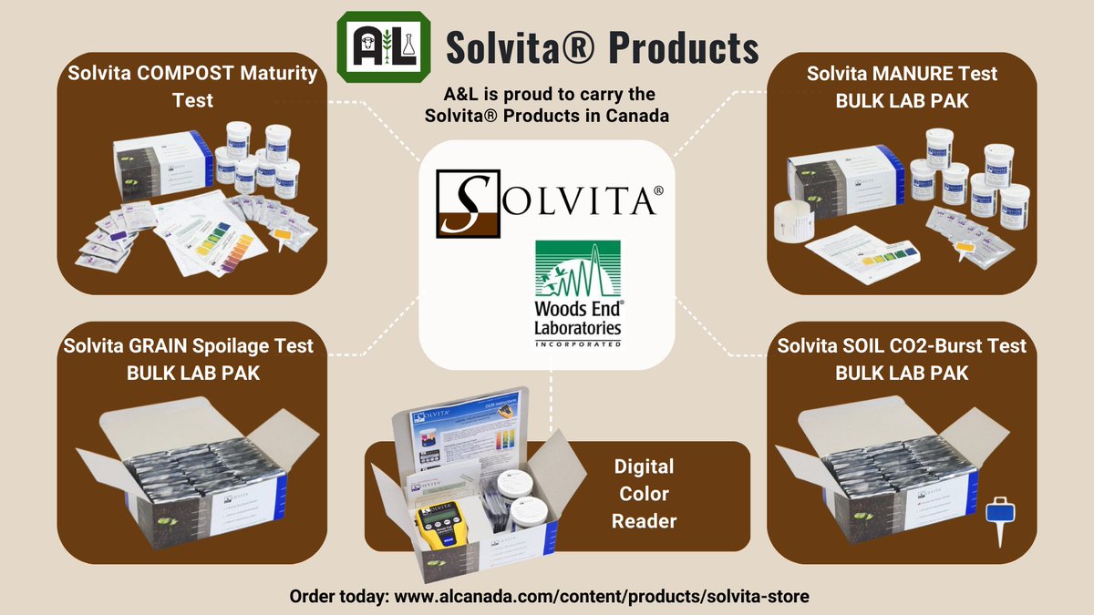 ALCanadaLabs's tweet photo. A&L offers #Solvita Technology for testing
• stability of recycled and composted products
• biological activity & N-mineralization potential of soils
• fungal respiration & spoilage of feeds & grains
https://t.co/orrIlpcWv8
#soilhealth #soilcarbon #feedtesting #composttesting https://t.co/7eKTnAAkpT
