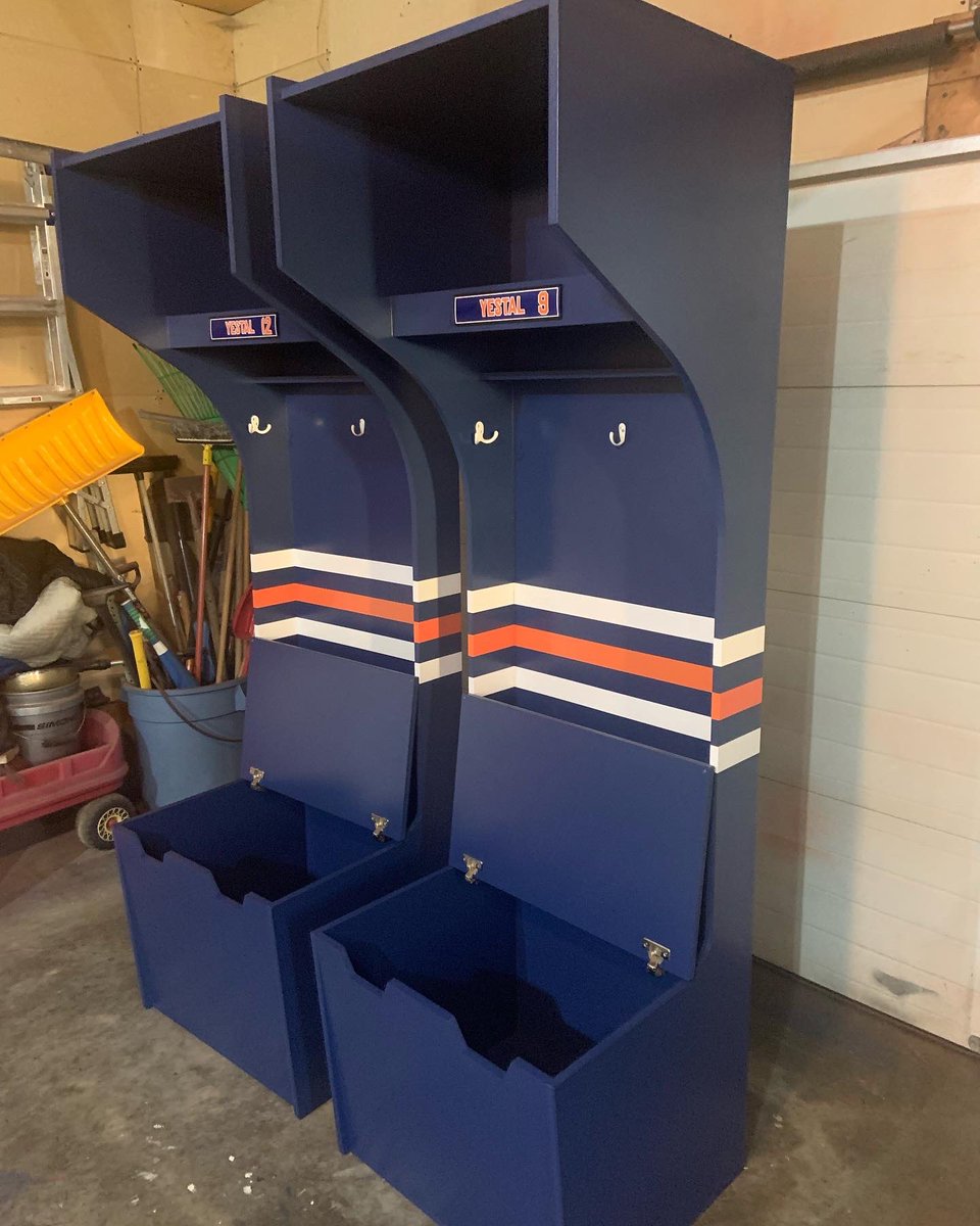 2 more oilers blue themed lockers! Thanks for the business Corey! I’m sure your kids will love them just in time for hockey season! #EdmontonOilers #Oilers #custom #customlockers #tofieldAB #yeg #RoysCustomSportsLockers <a href="/nielsonTSN1260/">Dustin Nielson</a> <a href="/JasonGregor/">Jason Gregor</a>