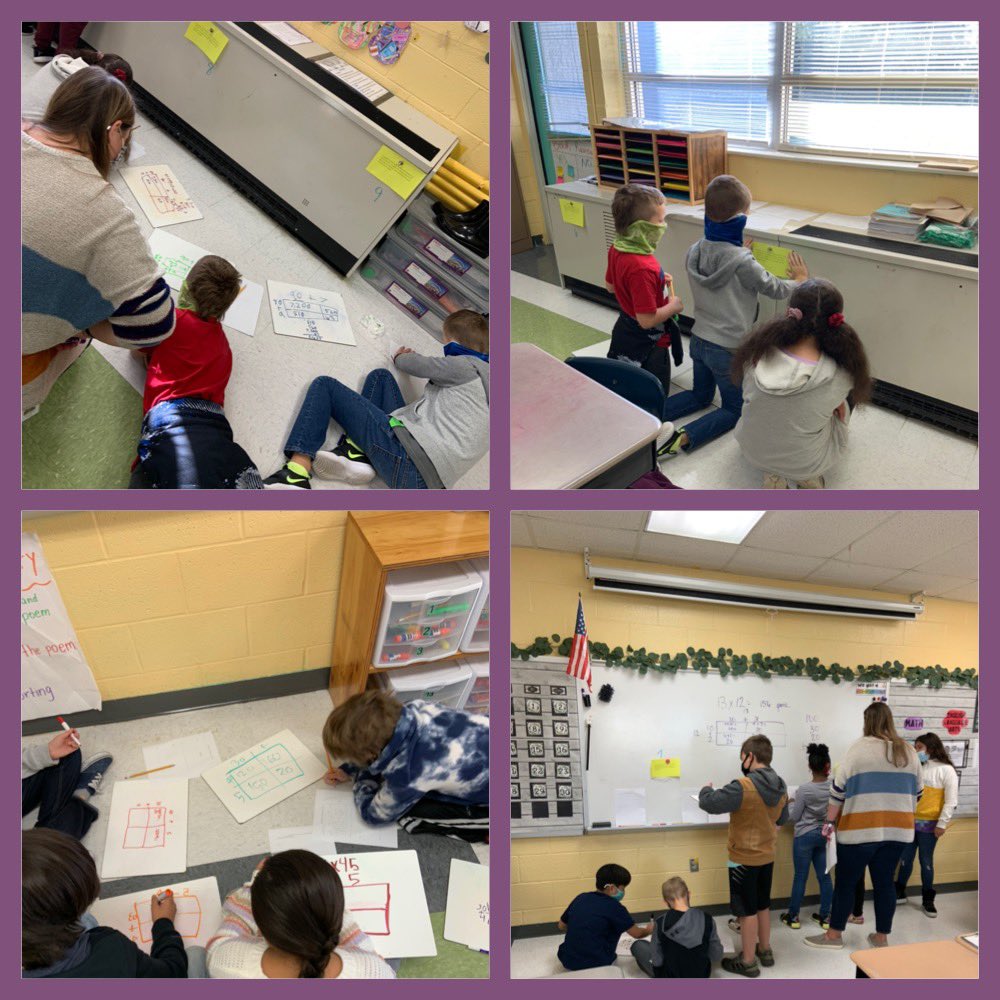 BuzzingatBES's tweet photo. Fourth graders solving word problems this morning. Loved watching them work together and listening to them share their thinking. https://t.co/qujg0vQuei