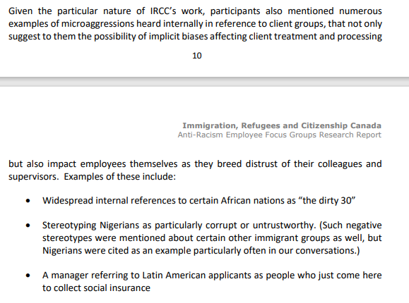 smeurrens's tweet photo. The Final Report of the IRCC Anti-Racism Employee Focus Group indicates that some employees believe that "overt and subtle racism they have witnessed by both employees and decision makers can and probably must impact case processing." https://t.co/WlrTtNLGjd https://t.co/4k7As3uv1b