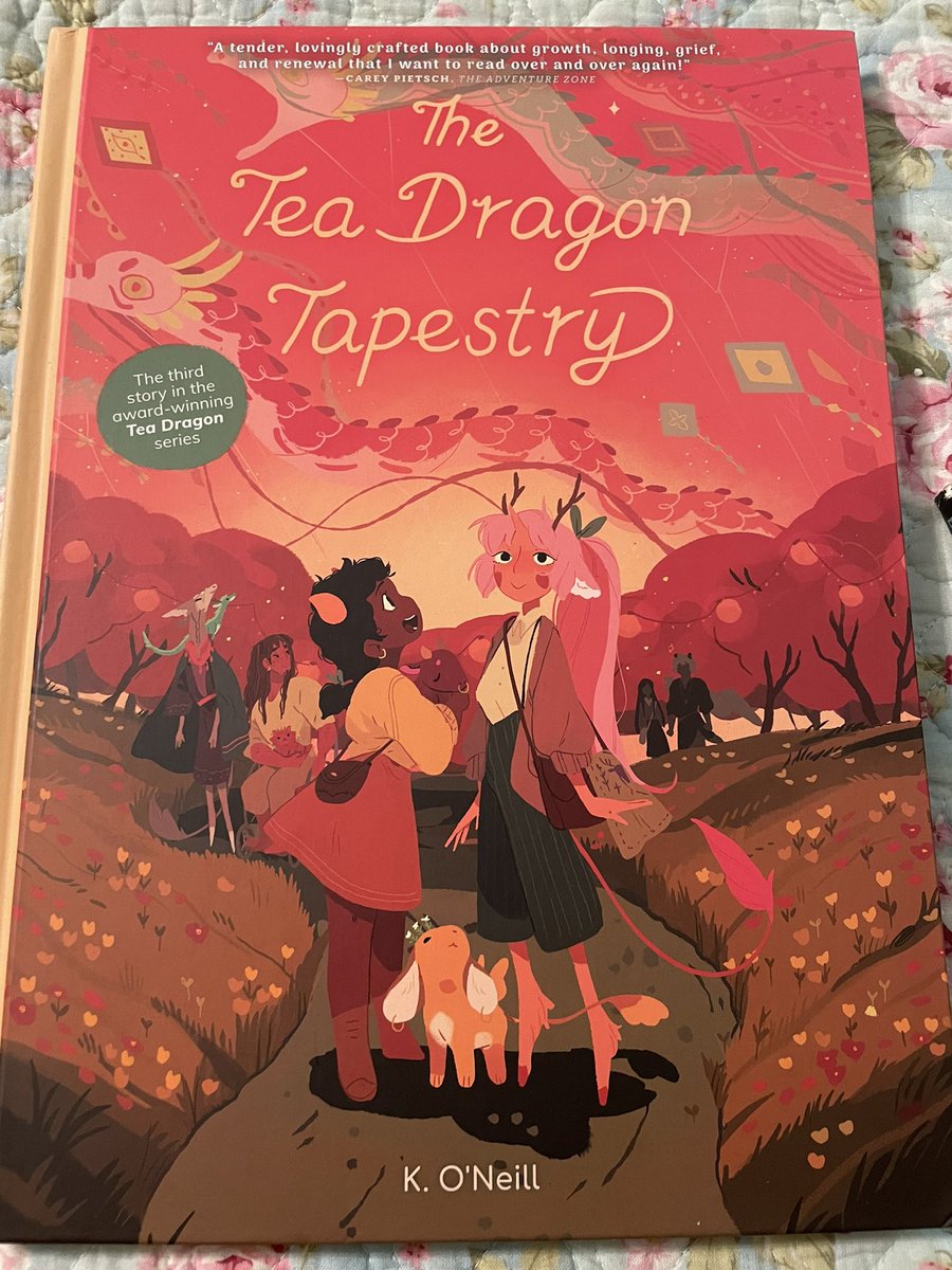 trickorreadath1's tweet photo. #trickorreadathon One of the prompts is to post a picture of a book that makes you think of Fall. I chose 3 
🎃🎃🎃 haven’t read The Tea Dragon Tapestry yet…maybe I will before the end of the Readathon. It looks so good at the cover’s colors make me think of fall 🍂 https://t.co/eRI72KHb53