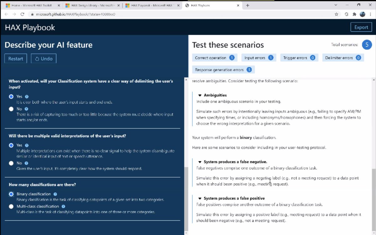 mluxmeetup's tweet image. Looking for ways to test out your new #AI product? Check out the #HAXToolkit playbook -- answer some quick questions about what you are building and it will give you some test scenarios!

microsoft.com/en-us/haxtoolk…