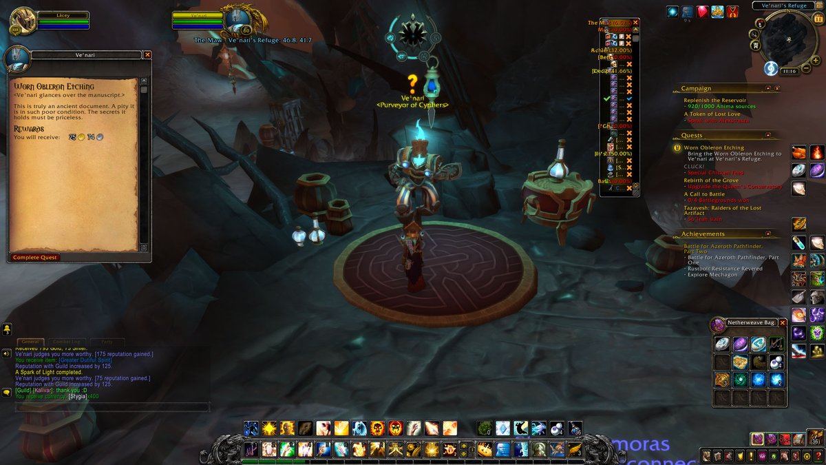 SunshineLSpenc's tweet image. Playing on Läcey for a bit. Trying to get back to the Norm / Normal around here. #Champion #Lloth #wellyn The #Fracture #Chamber. #Words of #warding. #refuge. A #spark of #light. #worn #Oberon #etching Warcraft