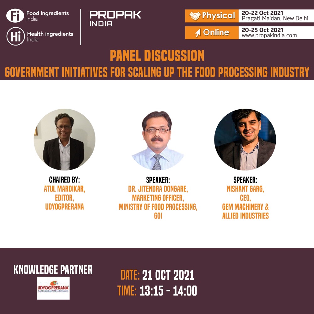 gem_machinery's tweet image. Another important and proud moment for us.
Our CEO Mr. Nishant Garg is participating in the Panel Discussion - &quot;Government Initiatives for Scaling Up the Food Processing Industry&quot; organized by PROPAK INDIA at Pragati Maidan, Delhi
#dryingtechnology  #FoodProcessingIndustry