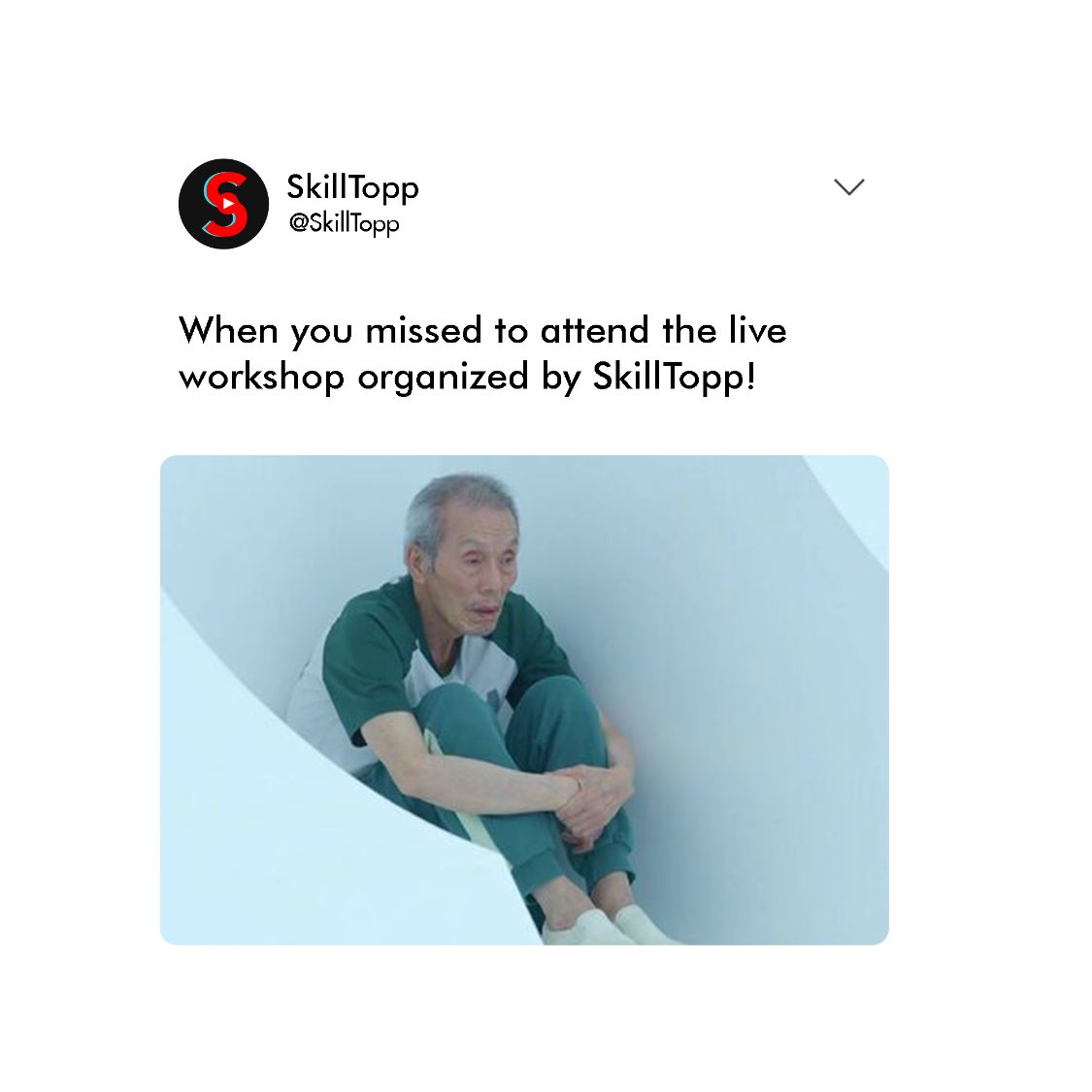SkillTopp's tweet photo. Did you just miss our recent workshop?
It's not too late, Now you can watch the recorded workshop on our Youtube channel !!

Here is the link: https://t.co/b9J17PgmQ5

Download Now:
- Google Play Store: https://t.co/b9Eevt0ERV ✅
- App Store: https://t.co/FnAHvsg741 ✅
#SquidGame https://t.co/ddtdQOdb0R