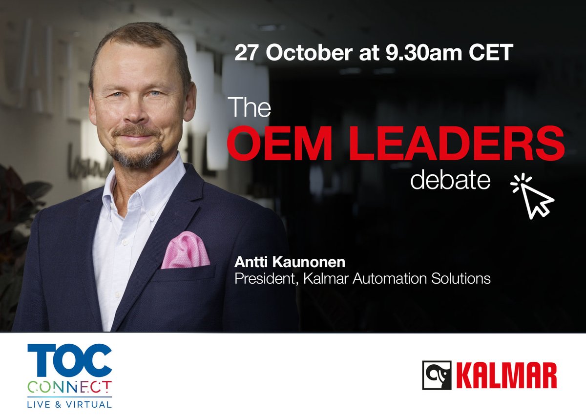 Kalmarglobal's tweet photo. Why does a more standardised approach to automation pay off in the long run? Kalmar’s @AnttiKaunonen will be sharing his views at #TOCConnect on 27 October 2021. Register now: https://t.co/gwh0CUXlRK @TOCWorldwide https://t.co/rDzNl2fyPy
