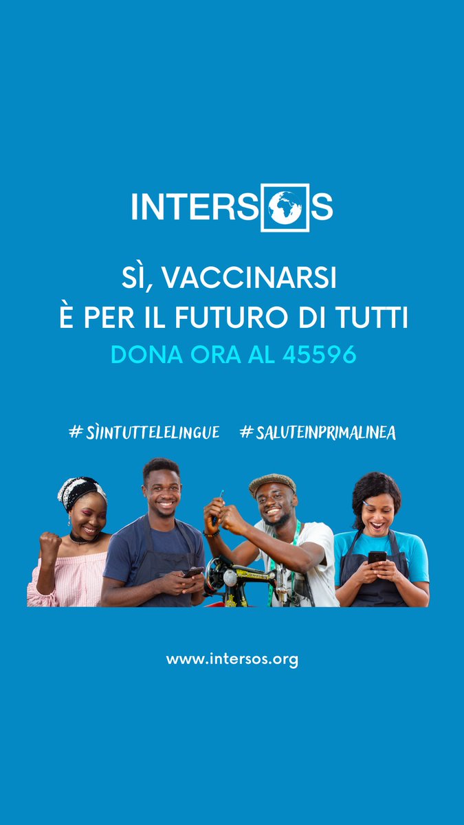 Io ho potuto vaccinarmi ma molte persone, per vari motivi, hanno difficoltà ad accedere alla sanità pubblica. Aiutiamo <a href="/INTERSOS/">INTERSOS</a> ad aiutarli a superare le barriere di accesso alla salute.
Doniamo al 45596 o su intersos.org/lasalutepertut… #sìintuttelelingue #saluteinprimalinea