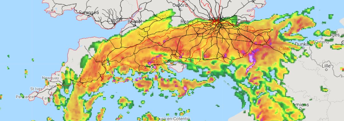 25 to 35mm of rain - around an inch and half - fell on Sussex last night