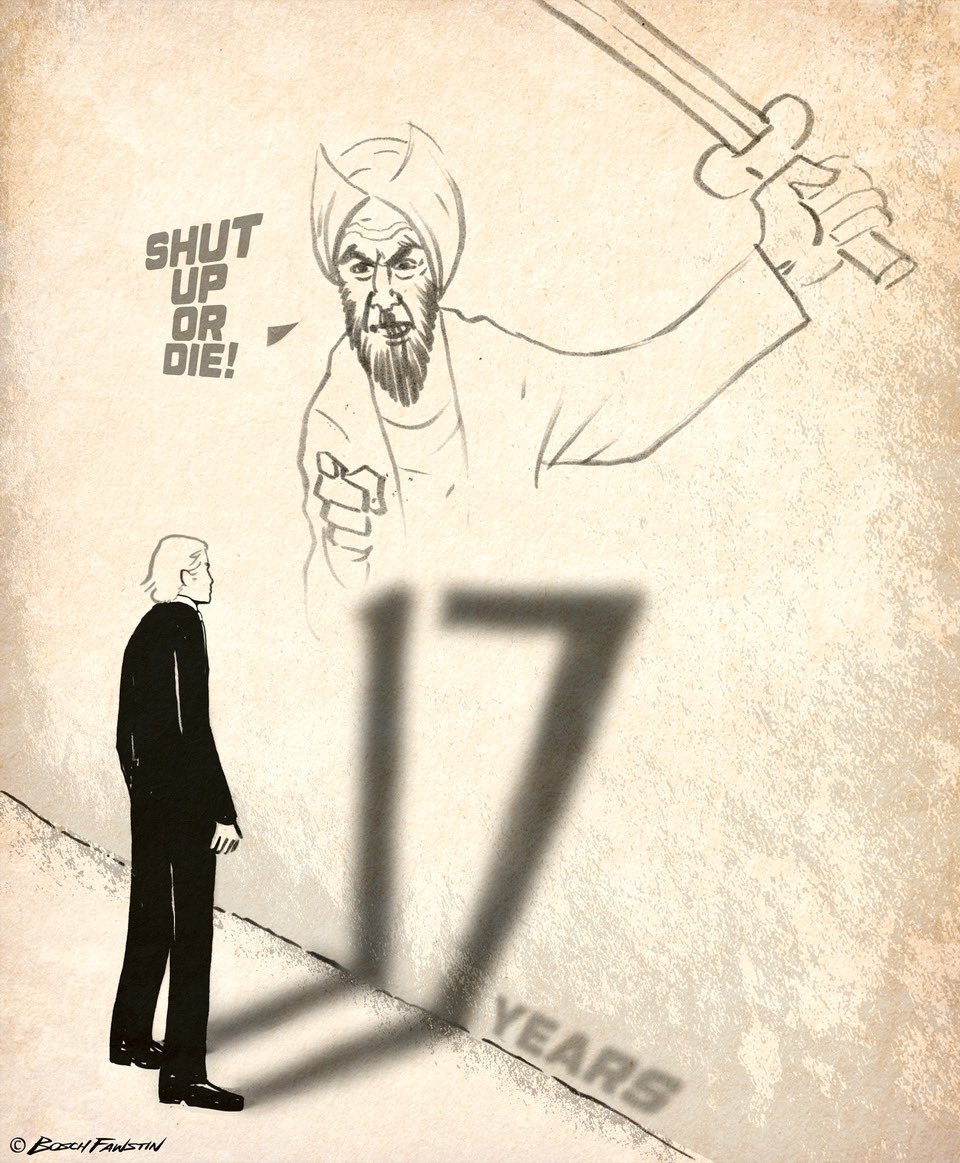 geertwilderspvv's tweet photo. 17 jaar geleden - oktober 2004 - raakte ik mijn #vrijheid kwijt vanwege islamkritiek. #BoschFawstin maakte een cartoon.

17 years ago - October 2004 - I lost my #freedom because I criticized Islam. #BoschFawstin made a cartoon. 

#Wilders

https://t.co/7VbyvLVSIh https://t.co/HHqhaRlRXd