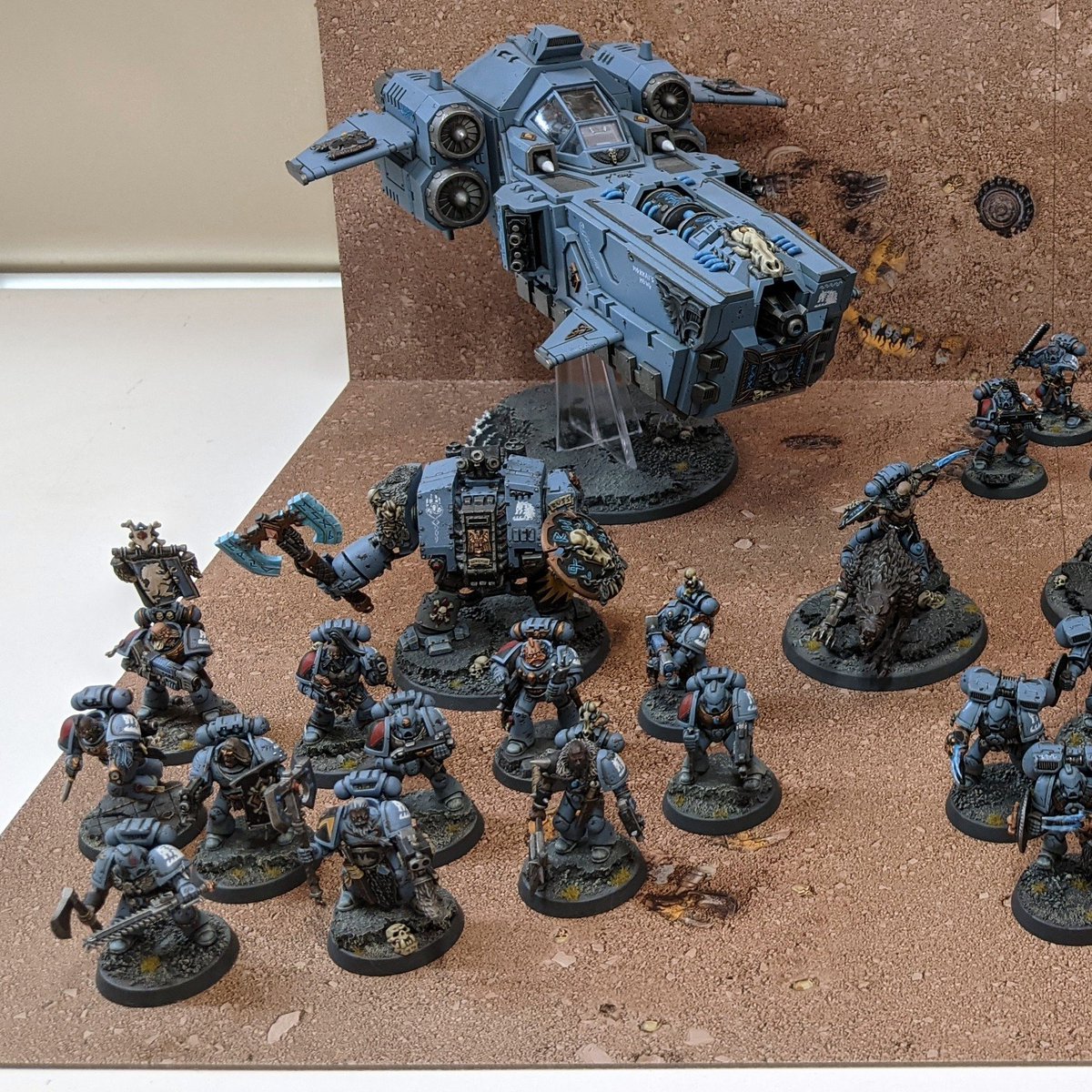 Gerry_B63's tweet photo. Well I finally finished my #Arc40k army. Here's 1600 points of #Firstborn #Spacewolves
Over half my army is now #oldhammer from my childhood. It's been such a fun project and I'm not done yet but I'll take a pause for a change

#WarhammerCommunity
#warmongers
#PaintingWarhammer https://t.co/luDzKJLPay