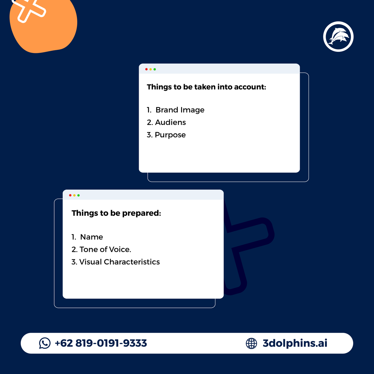 3dolphinsAI's tweet photo. A Bot Persona will change the conversational experience to be more lively along with leaving a lasting impression. So you customers will return to your Chatbot again and again and again.

Are you ready to build your own Chatbot?
Visit here: https://t.co/7nddGjY9JZ
 #Chatbot https://t.co/fxhadIMTHN