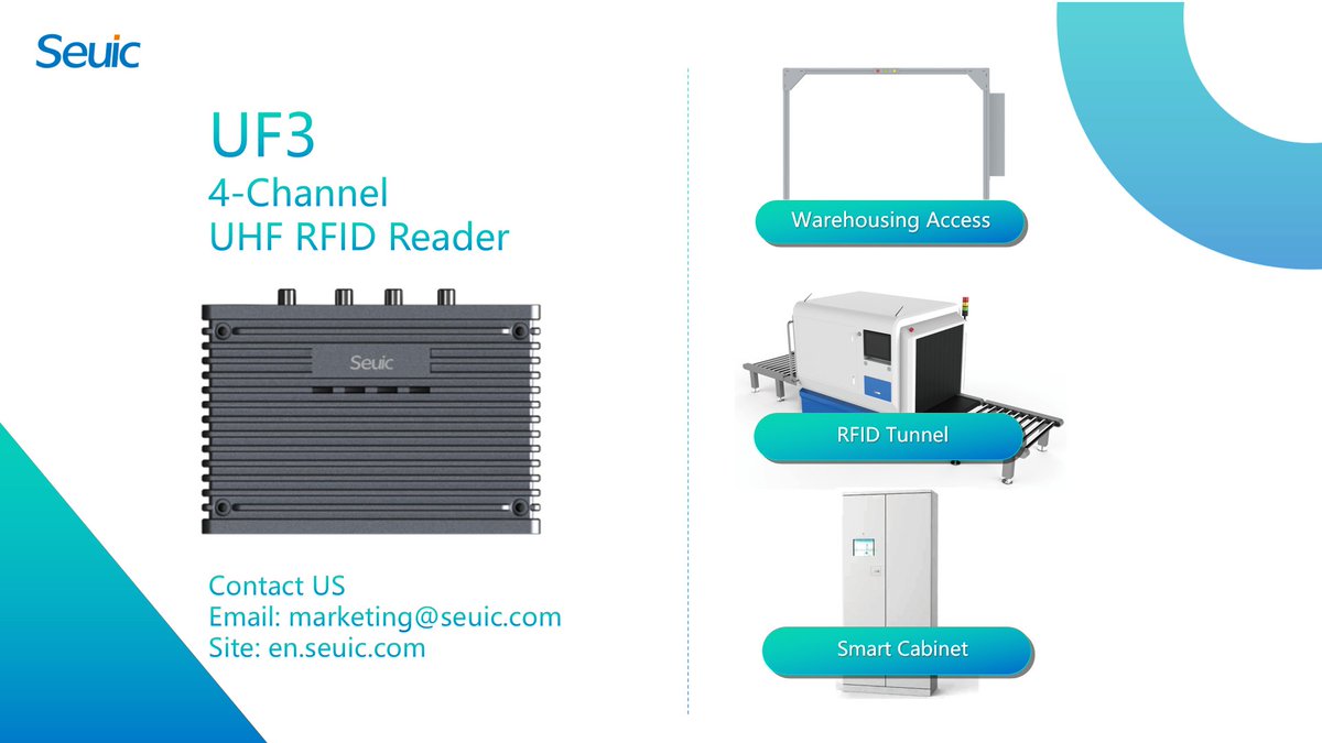 SEUIC_AUTOID's tweet photo. The Classic Three Applications of UF3 4-Channel fixed UHF RFID Reader: Warehousing Access, RFID Tunnel, Smart Cabinet which are widely use in Warehousing, Logistics, Clothing Warehousing, Asset Management, Smart Cities, etc..#Seuic 
https://t.co/XHLsII1wQy https://t.co/RIWlFMqzR4
