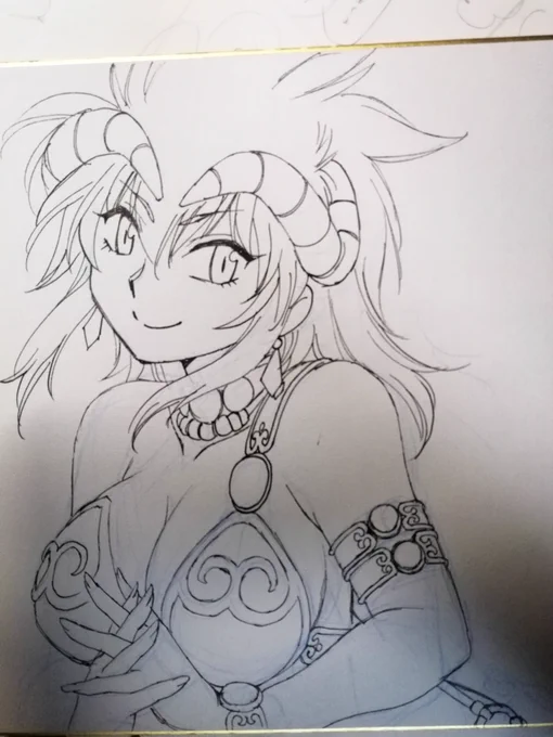 ちょっと色紙描いてます。 