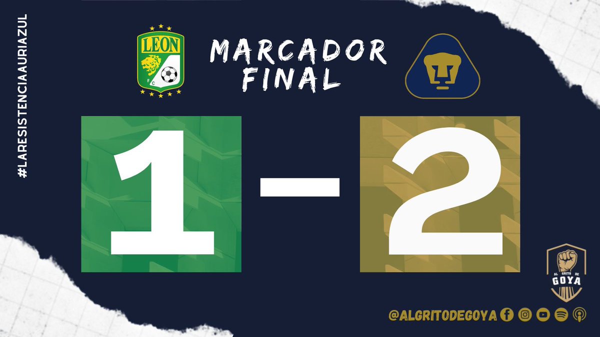 AlGritoDeGoya's tweet photo. #LEONvsUNAM ⚽️ | #AGDG 👊🏽
98’ ⏱ | 🦁 1-2 🐱 | GANARON LOS PUMAS!
Hicieron la heroica, se metieron al campo de León y traen los 3 puntos a casa.
-Dinenno, MVP
-Diogo entró a matarse, así sí 👏🏼
-Enanazo pa ganarlo!
Opiniones?
INICIAMOS SPACE 9:15 https://t.co/IndUtZ6Fet