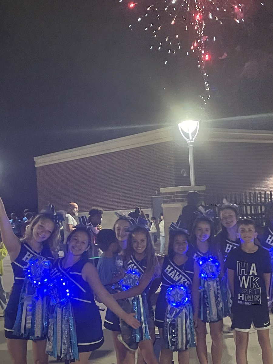 HawksCheer21's tweet photo. So much fun experiencing our first RHHS Hoco event.  Thanks @GDubsMaro and @huntdances for being the chill ones.  💙📣 I’m ready for next year now.  🤣 Well after I eat and ice my back…being hangry and old is real…😬 https://t.co/7SVUdJaYg4