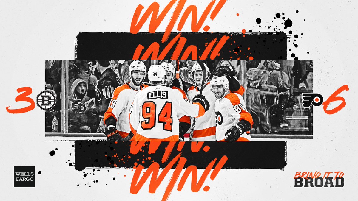 🔶 FLYERS WIN 🔶

Philly Goal Party.

#BOSvsPHI | <a href="/WellsFargo/">Wells Fargo</a>
