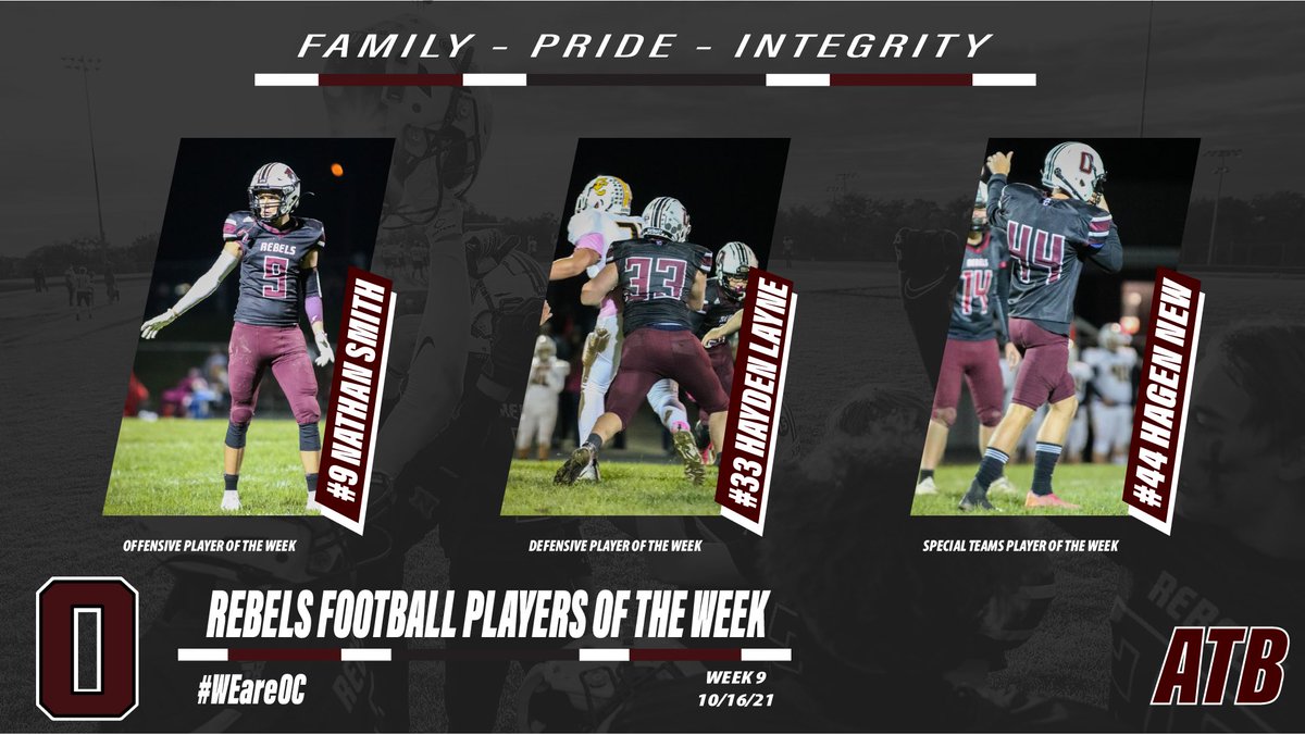 Congrats to our #OCFB Players of the Week vs Carroll County.

#ATB
#RebelsFootballFamily
#TODAY