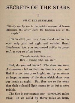ProfCarlSagan's tweet photo. Cosmos Photo Of the day

At a young age, Carl Sagan was captivated by a children’s book, possibly Secrets of the Stars which explained the wondrous magnitude of the stars as suns. Secrets of the Stars, 1922 General Collections. https://t.co/2hhlcqpyUv