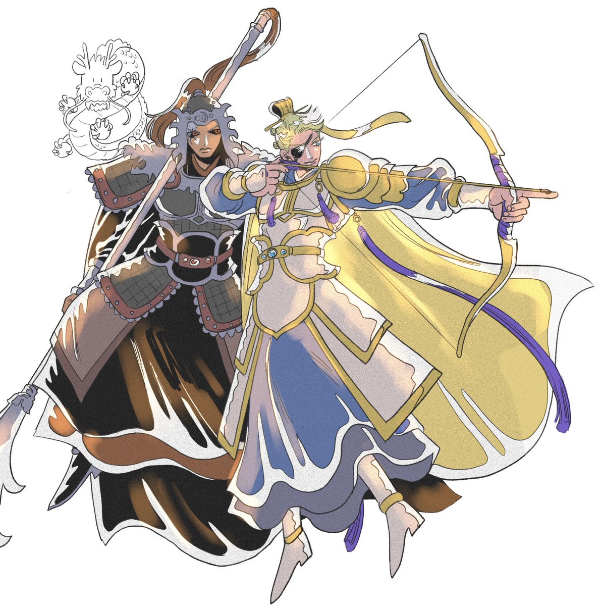 珍しく大きめに描いてたから切り抜けた 三国志と李氏と幕末 すごい気に入った 粥公 うの みちひでのイラスト