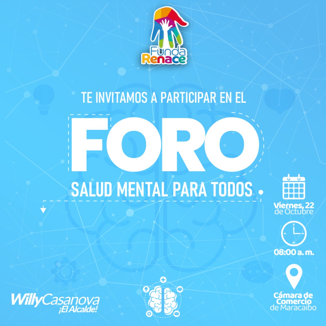 funda_renace's tweet photo. En el marco del Día Mundial de la Salud Mental, que se celebra cada 10 de octubre, FundaRenace te invita a participar en el Foro: “Salud mental para todos”, este 22 de octubre, en la Cámara de Comercio, a las 8:00 a.m. https://t.co/RychEFMb0L