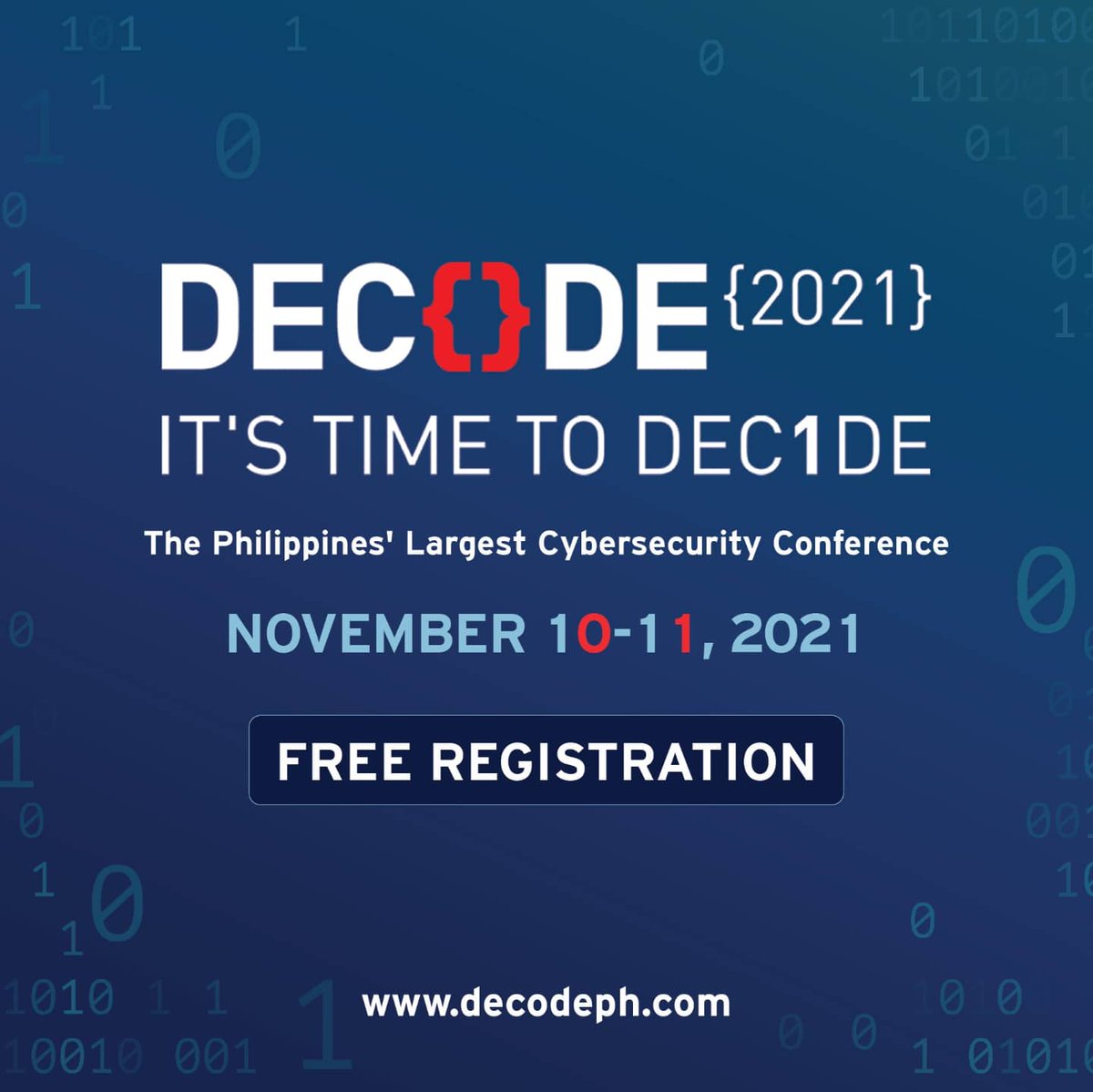 mindanaoan's tweet photo. Would you like to know how you and/or your business can be free from the worries of #cybersecurity threats? Join DECODE 2021 on November 10-11 - the premier cybersecurity conference in the Philippines hosted by Trend Micro ๐๐ผ ย https://t.co/DodpLZHauR
#decode2021 #decodeph2021 https://t.co/K2grsXflfR