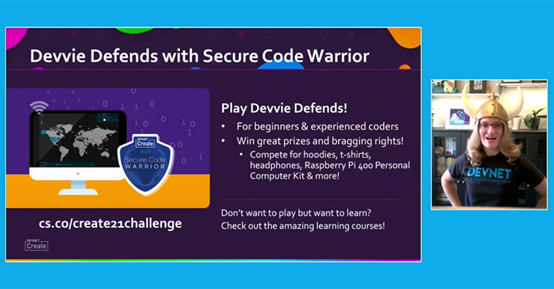DevNetCreate's tweet photo. Last chance to play and test your security automation skills to find out if you are a Secure Code Warrior, like our own @amoherek.

Pick from popular development languages to get started playing, and learning:  https://t.co/ZT6dAs5kbb

And YES, we have prizes! #DevNetCreate