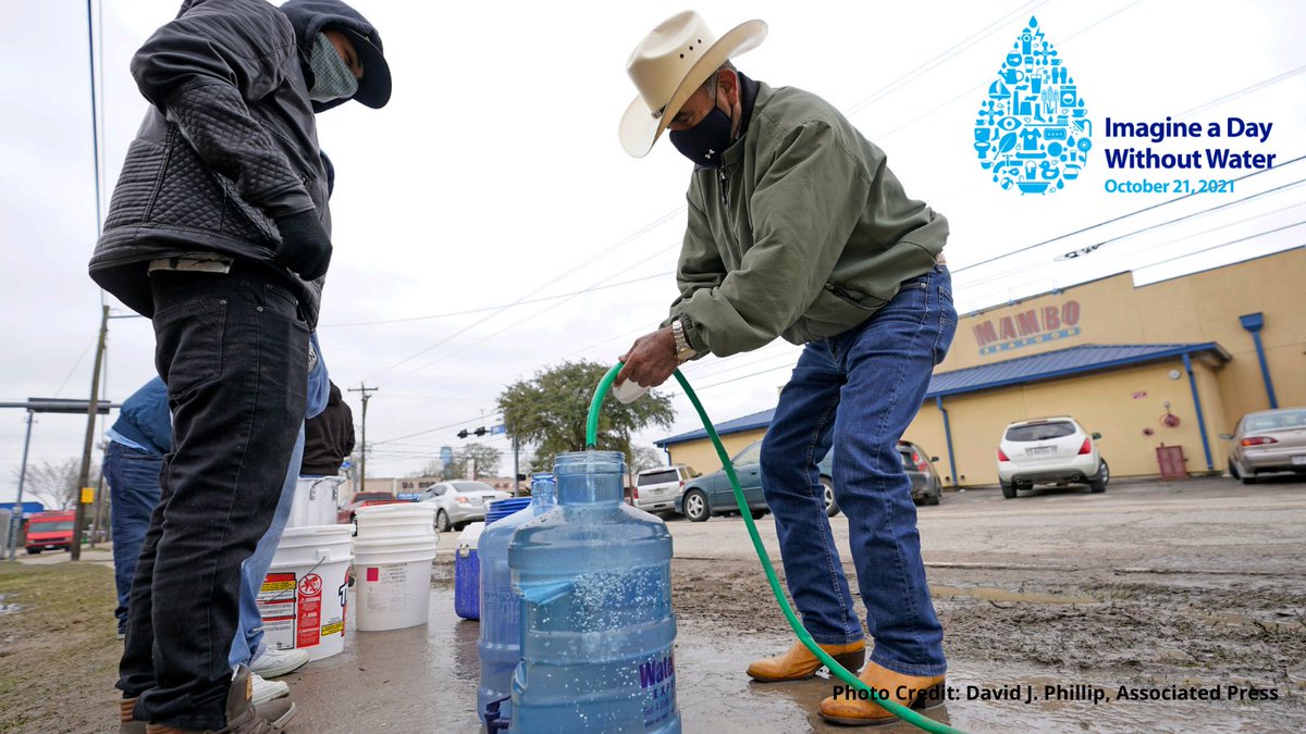 Most Texans don’t have to #ImagineADayWithoutWater. #WinterStormUri left two-thirds of Texans without clean, drinkable water. Water disruptions lasted days, weeks, and in some cases months. bit.ly/3ncttav  @ValueofWater @USWaterAlliance @txwater  #ValueWater