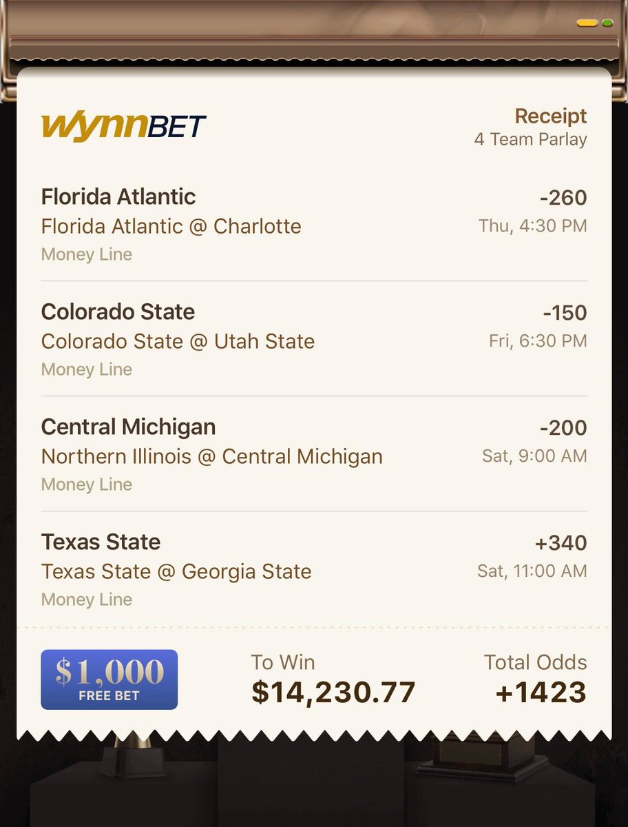 OddsJam's tweet photo. Alright. $5,000 grand prize to one winner we'll draw out of a hat if this one hits.

All odds from https://t.co/9RJyoiNeKv and best offered on WynnBet.

Sponsored by @RandallKBets.

#GamblingTwitter #bettingpicks #bettingtips #bettingtwitter #ncaafpicks https://t.co/zM63LuxyxC